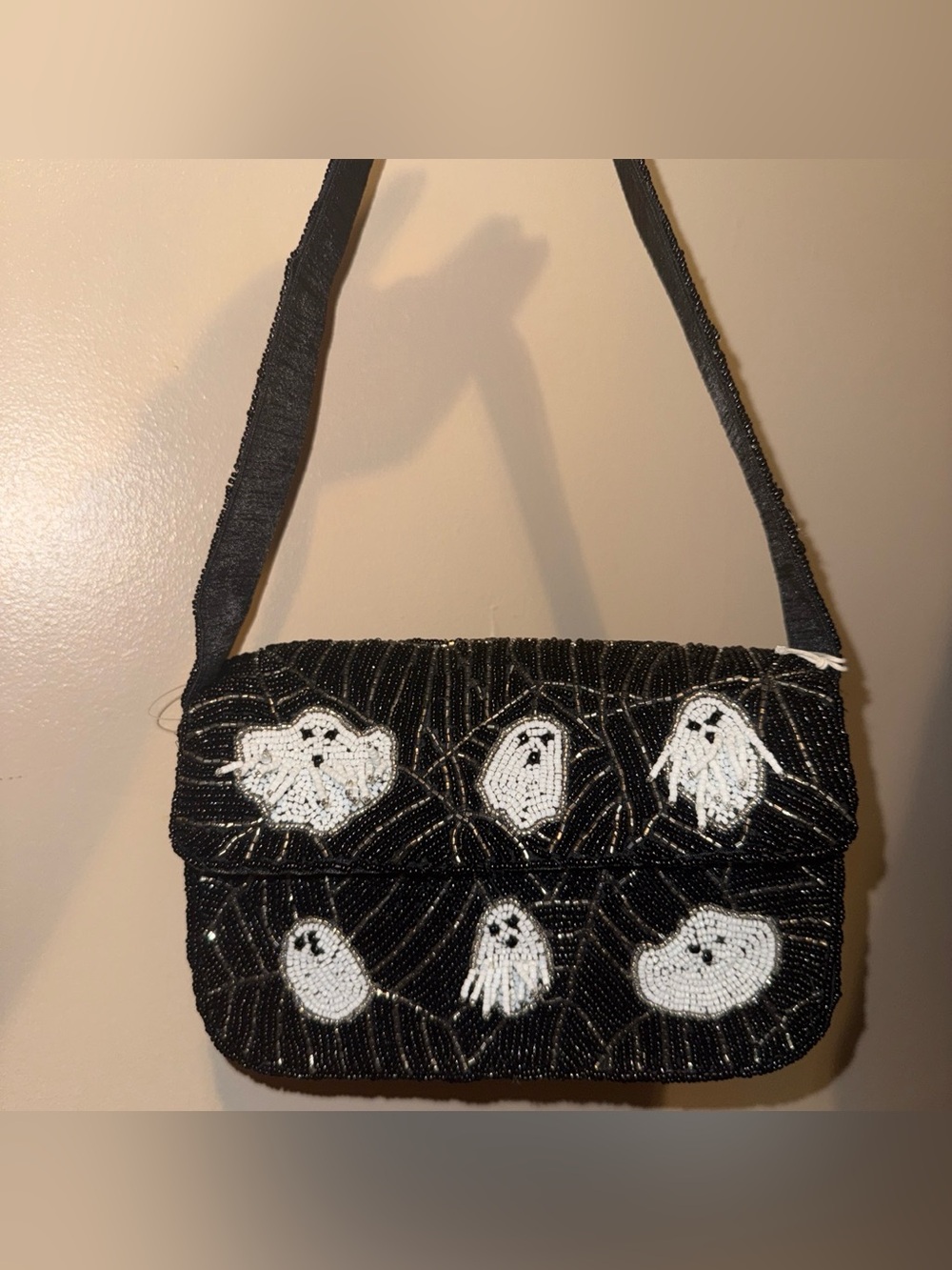 Sol and Mer Ghost 👻 Black beaded purse #halloween #beadedbag